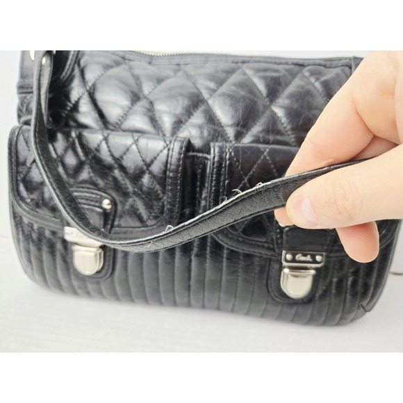 Coach Purse black leather quilted shoulder bag 19856 - Picture 4 of 10